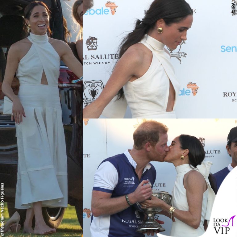 Pancia scoperta e piedi nuda: il look di Meghan Markle alla partita di polo in Florida