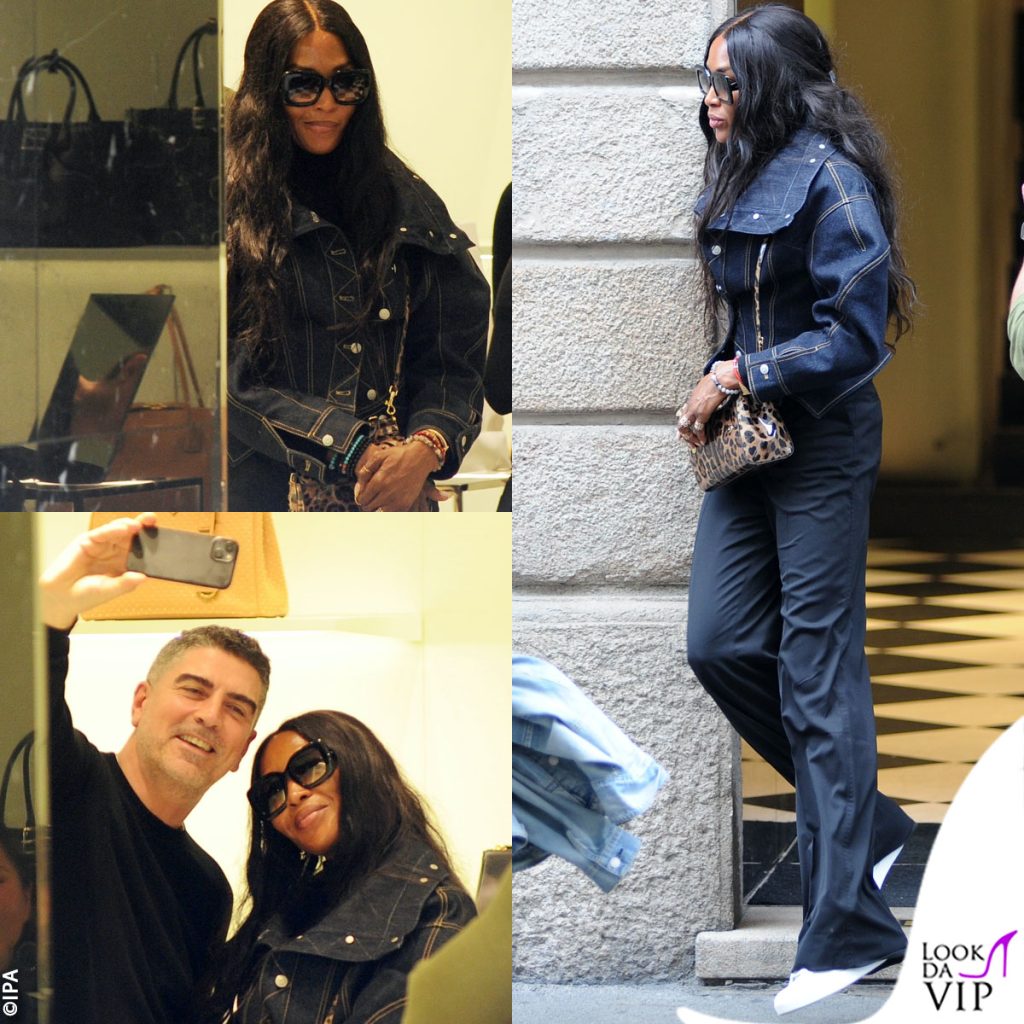 Naomi Campbell a Milano fa shopping da Prada