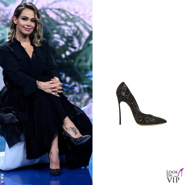 Scarpe Casadei per la Bruganelli: è il modello Blade, versione glitter