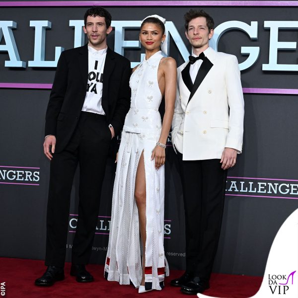 con i co-protagonisti di Challengers, Mike Faist e Josh O'Connor 
