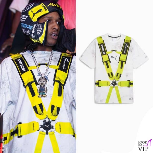 La tshirt e il balaclava sono pezzi della capsule che Asap Rocky ha realizzato per Puma