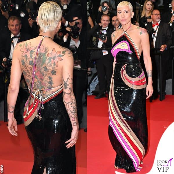 Malika Ayant con un abito Emilio Pucci e gioielli Messika 