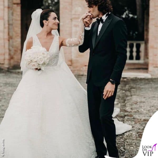 Le nozze di Gianmarco e Chiara: Tamberi ha indossato un completo Giorgio Armani