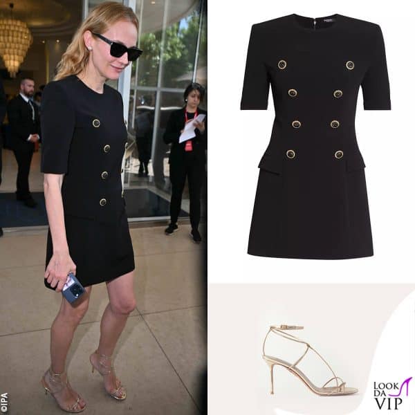 abito Balmain, sandali Aquazzura 