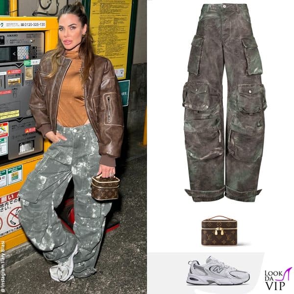 pantaloni The Attico, borsa Louis Vuitton, sneakers New Balance 