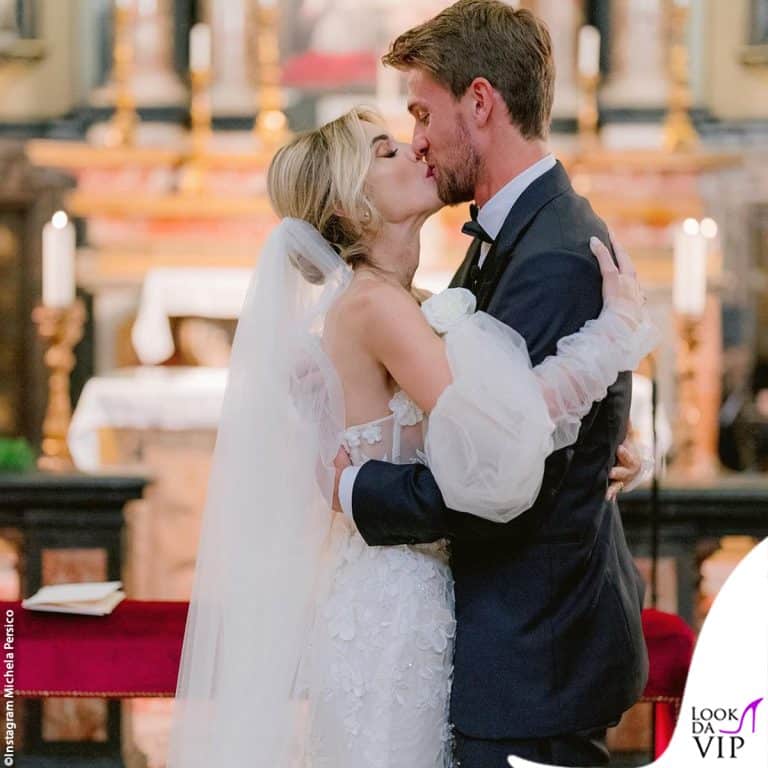 il matrimonio di Michela Persico e Daniele Rugani: il wedding dress della sposa è firmato Galia Lahav