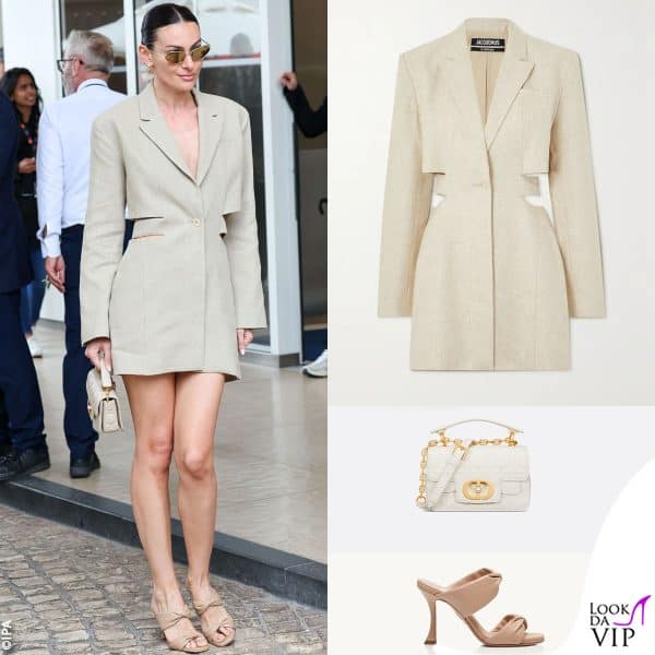 abito Jacquemus, borsa Dior, sandali Aquazzura 