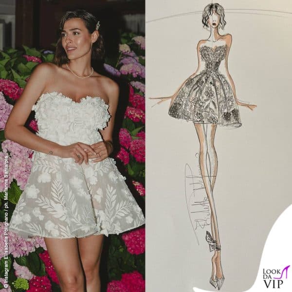 minidress con applicazioni floreali Elisabetta Polignano