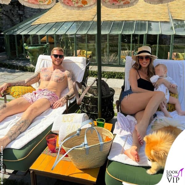 Diletta con Loris Karius e la piccola Aria 