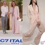 Giorgia Meloni G7 tailleur DExterior Ursula Von Der Leyen