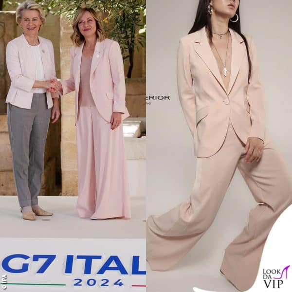 blazer e pantalon palazzo: il suo look è firmato D.Exterior 