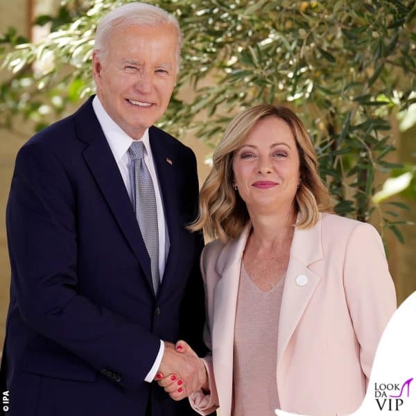 La Meloni con Joe Biden