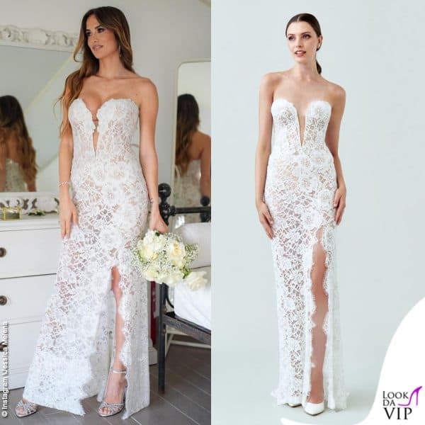 Jessica Melena ha indossato un abito di pizzo Atelier Emé