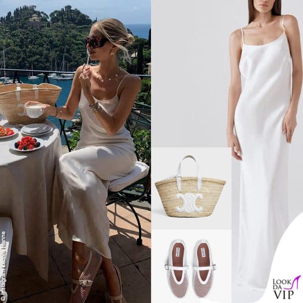 Leonie indossa un abito Bazilika borsa Celine e ballerine Alaia 