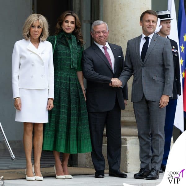 I reali di Giordania con Emmanuel e Brigitte Macron
