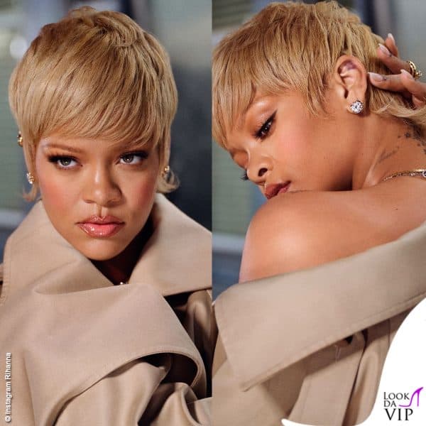 Pixie cut biondo per prepararsi al lancio ufficiale di Fenty Hair