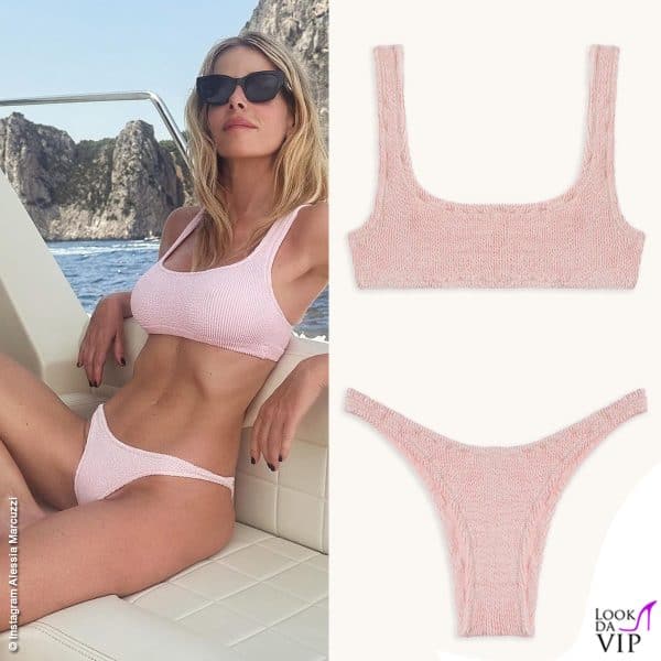 Alessia Marcuzzi sceglie un bikini pink Reina Olga