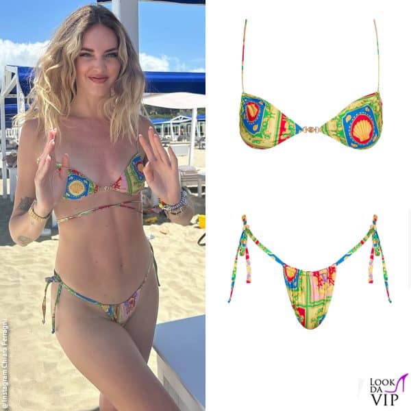 Colori accesi sul bikini Sommer Swim di Chiara Ferragni