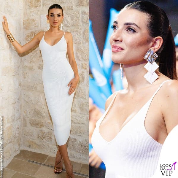 Rebecca Staffelli per la prima puntata di Cornetto Battiti Live sfoggia un vestito Dsquared2