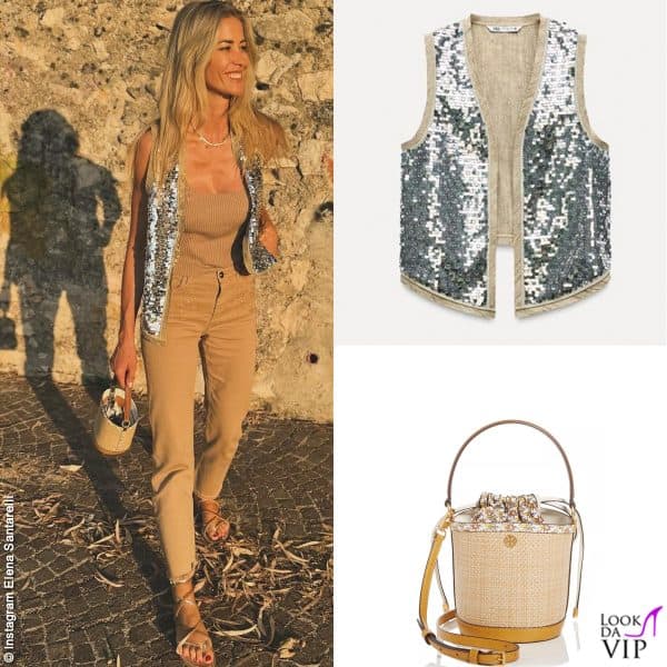 gilet Zara, borsa Tory Burch, pantaloni Etro