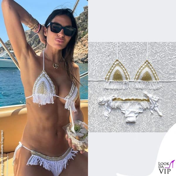 Frange maliziose sul costume Le Naty di Elisabetta Gregoraci