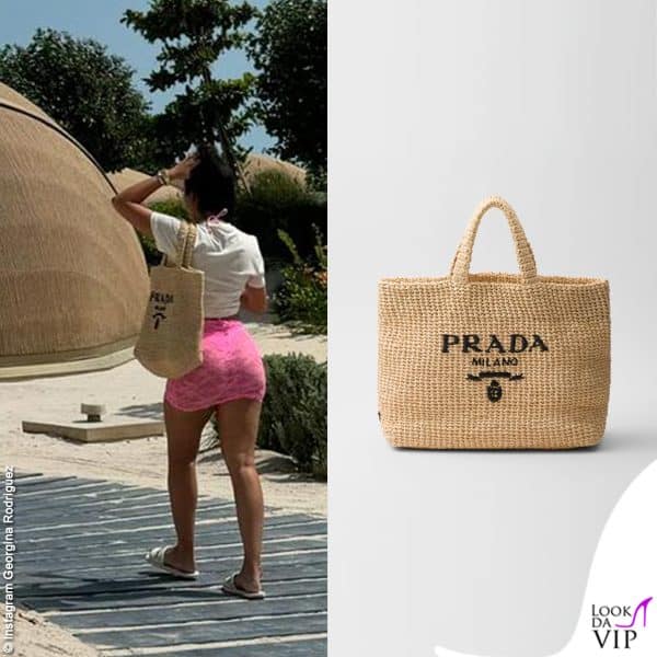 Georgina Rodriguez con una borsa Prada 