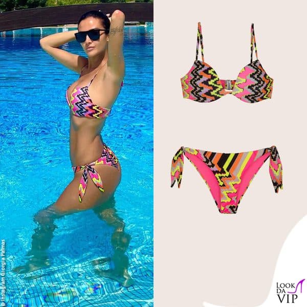 Fantasie geometriche e tinte fluo per Giorgia Palmas in Effek