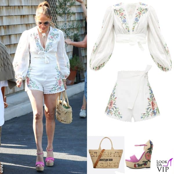 completo Zimmermann, borsa Dior, sandali Gucci 