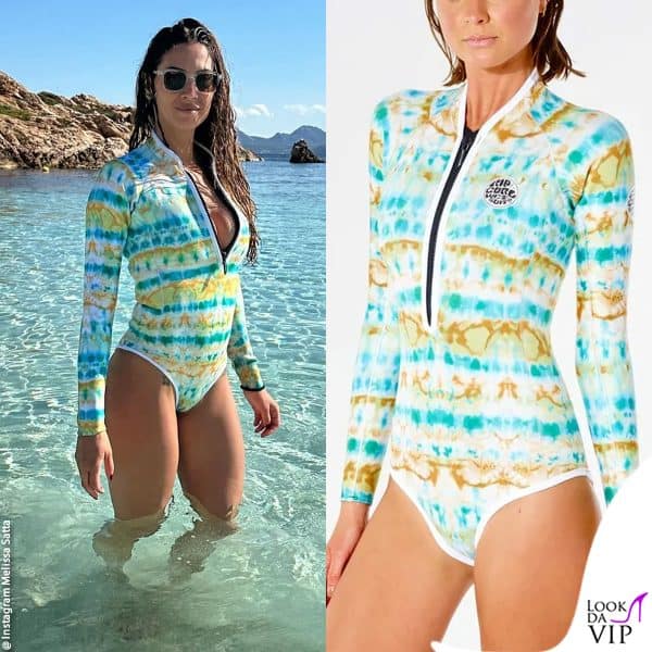 Melissa Satta con le maniche lunghe in Rip Curl