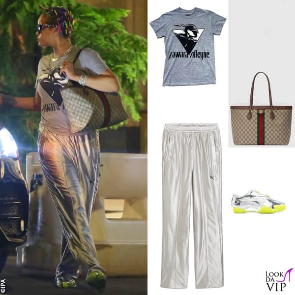 t-shirt Jawara Alleyne, pantaloni Puma, sneakers Ottolinger, borsa Gucci 