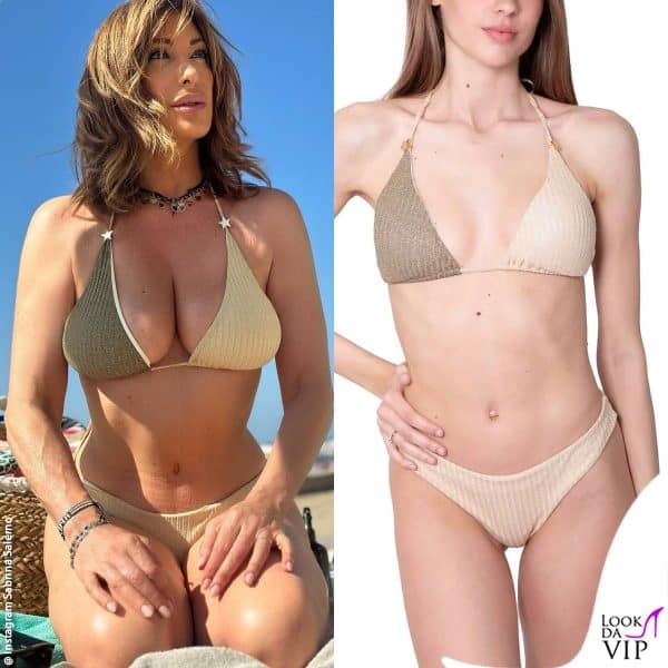 Sabrina Salerno sceglie un bikini Lequilibriste dai colori tenui
