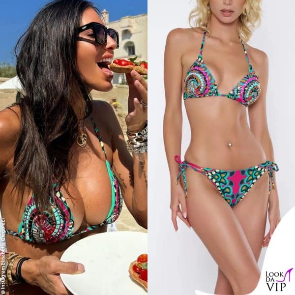 Elisabetta Gregoraci mangia una frisella in Puglia (costume Miss Bikini) 
