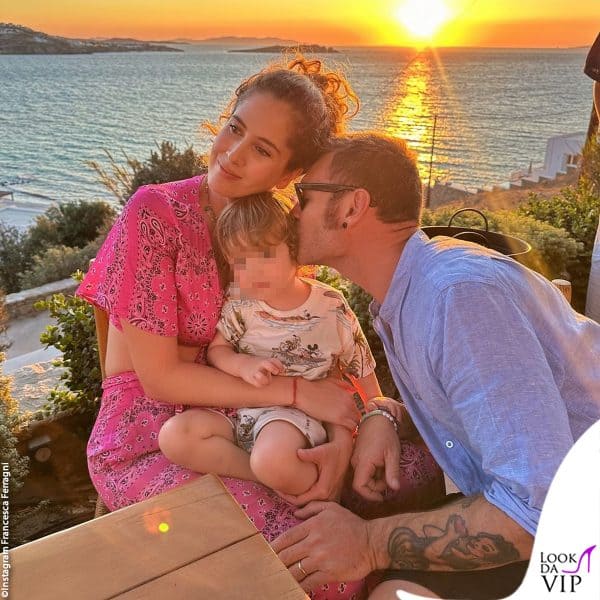 Francesca Ferragni con il marito Riccardo Nicoletti e il figlio Edoardo 