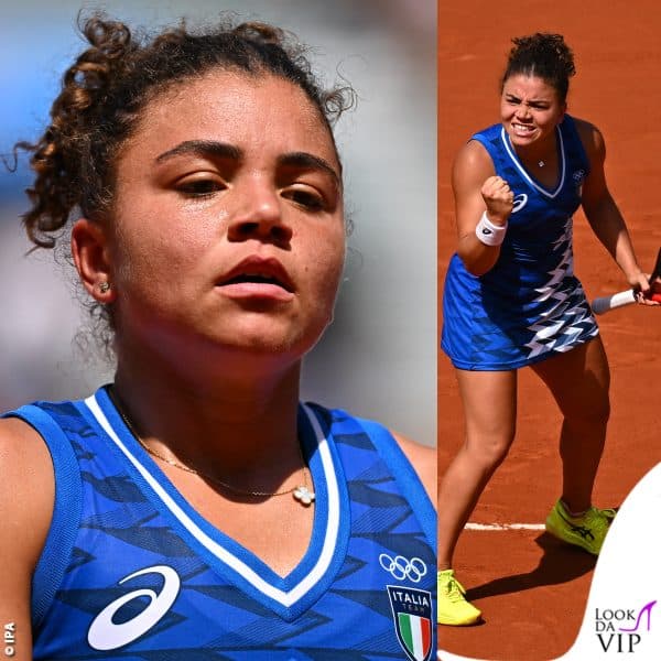 la tennista Jasmine Paolini con la collana di Van Cleef & Arpels al collo 