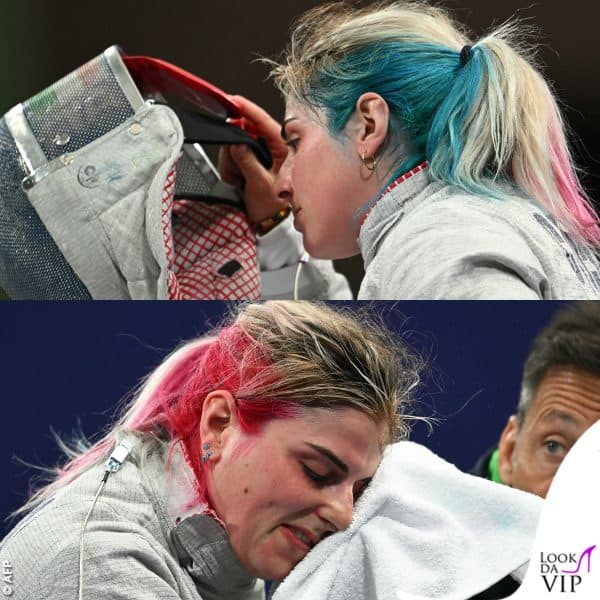 E' la bandiera italiana quella sui capelli di Martina Criscio?