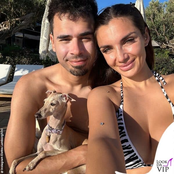 con il marito Afrojack e la cagnolina Lea 