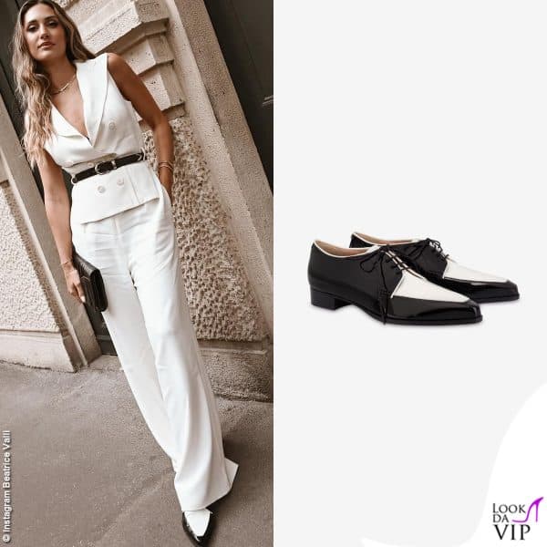 Beatrice Valli alla Milano Fashion Week indossa scarpe Alberta Ferretti