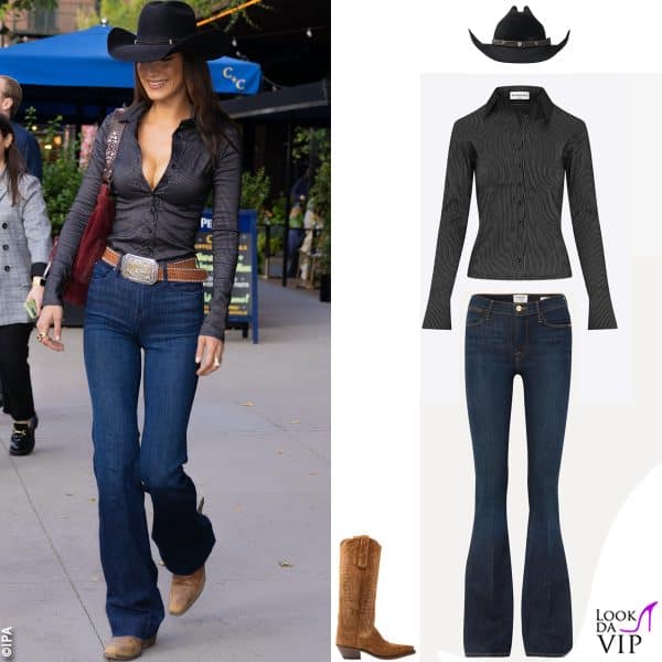 camicia Sasamusa, jeans Frame, cappello e stivali Kemo Sabe 
