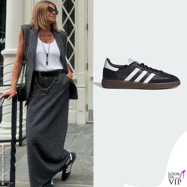 Cristina Parodi a New York con le sneakers Adidas