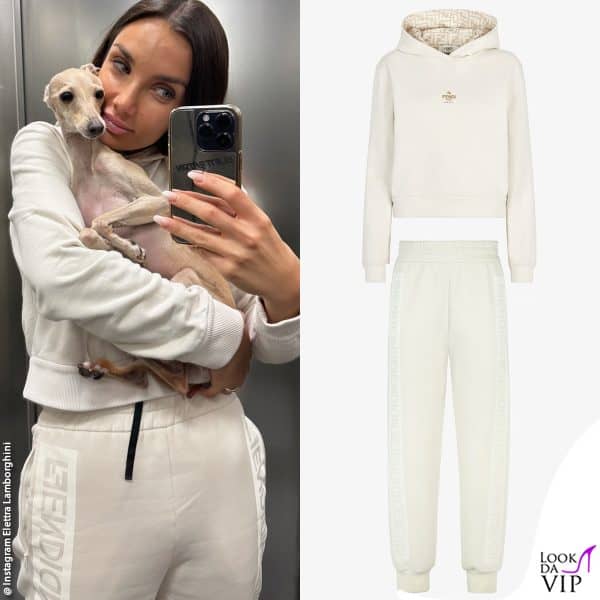 tornata a casa dalla sua cagnolina (tuta Fendi)