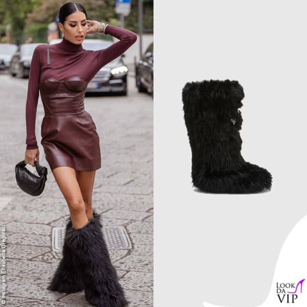 Elisabetta Gregoraci in total look Ermanno Scervino alla Milano Fashion Week
