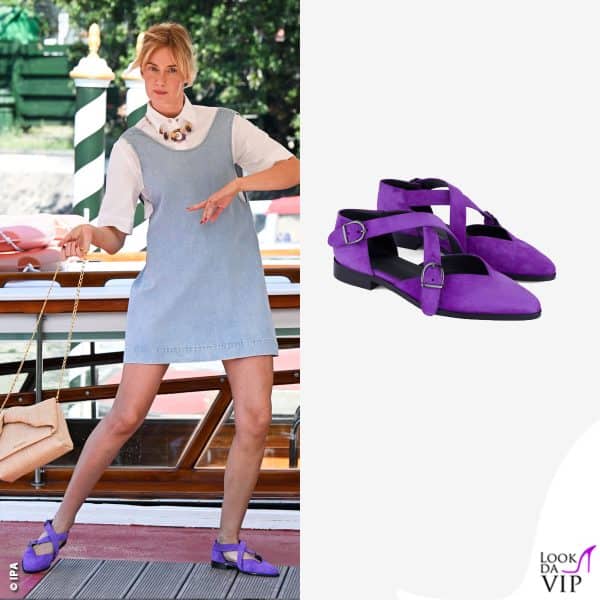 Eva Riccobono all'arrivo a Venezia con scarpe CB Made in Italy