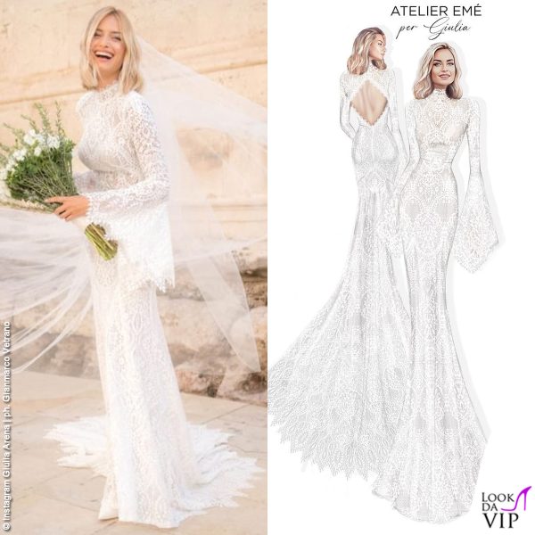 Giulia Arena ha scelto un abito da sposa Atelier Emé 