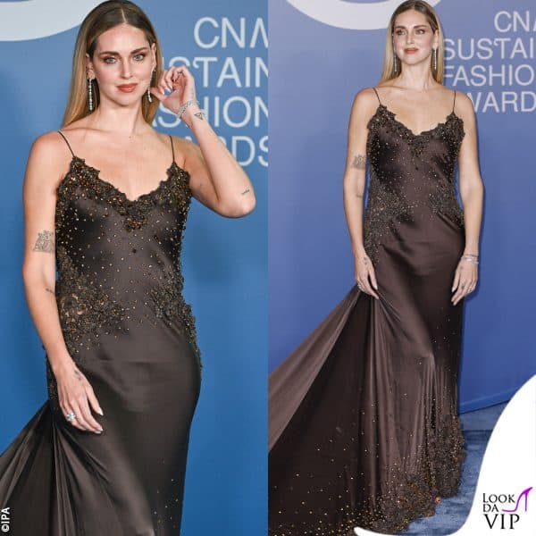 Chiara Ferragni sul red carpet dei CNMI Sustainable Fashion Awards durante la MFW 