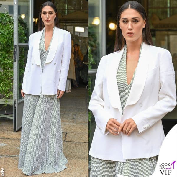 long dress e blazer per Cecilia Rodriguez da Luisa Beccaria 