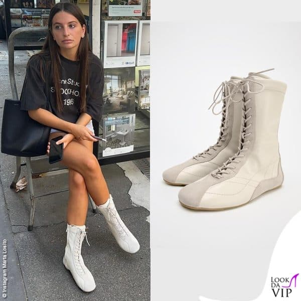 Marta Losito opta per  stivaletti Zara