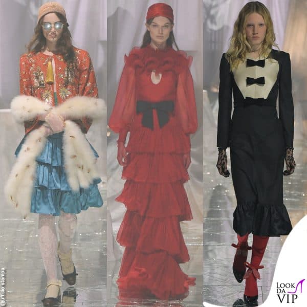 tre look della sfilata Valentino 