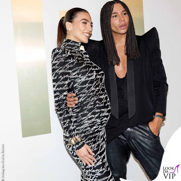 Giulia Salemi abbracciata al designer Olivier Rousteing 