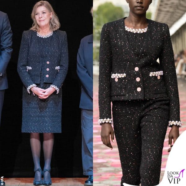Carolina di Monaco ha scelto un completo nero Chanel