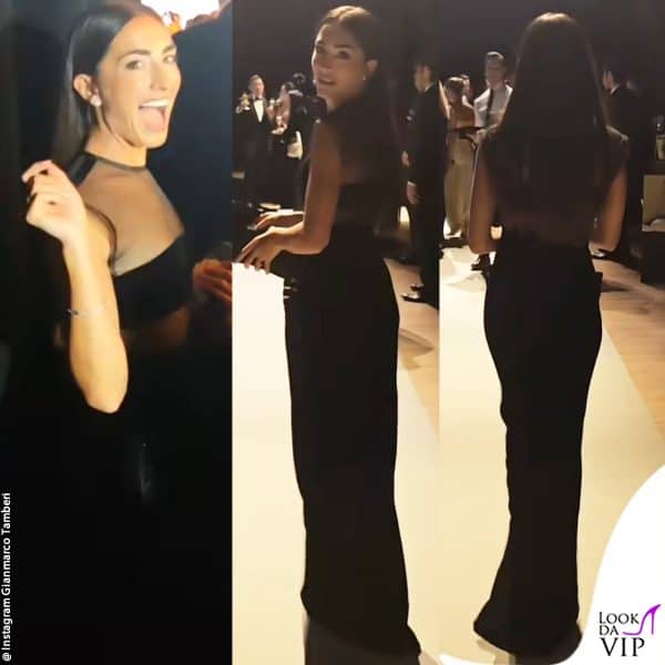 long dress nero con pannello trasparente per Chiara 